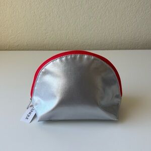 Clinique Cosmetic Bag | Silver + Red | NWOT